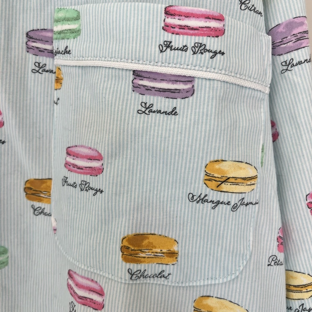 BedHead Pajamas 2X Macaron Print Pajama Set Blue Parisian Macarons PJs - Picture 3 of 9